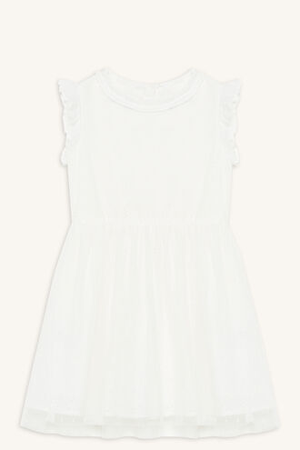 MOYA BRODERIE DRESS in colour CLOUD DANCER