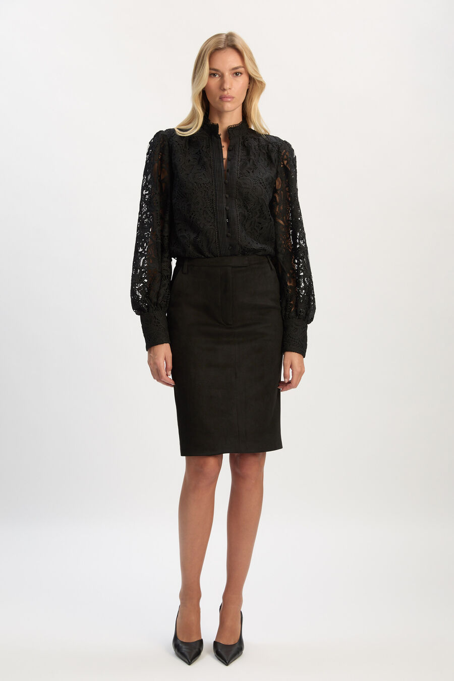 REMY LACE BODYSUIT in colour BLACK