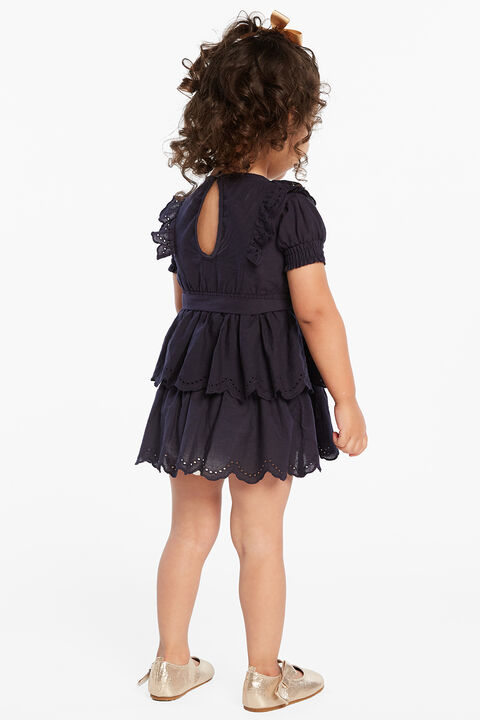 CINDY BRODERIE DRESS in colour PEACOAT