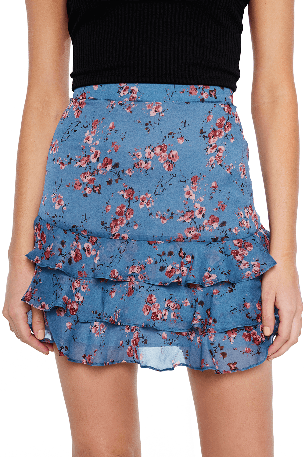 Ditsy Rah Rah Skirt in Blue Rose | Bardot