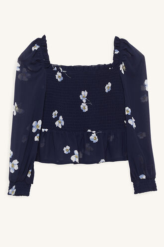 KENDRA RAH RAH TOP in colour BLACK IRIS