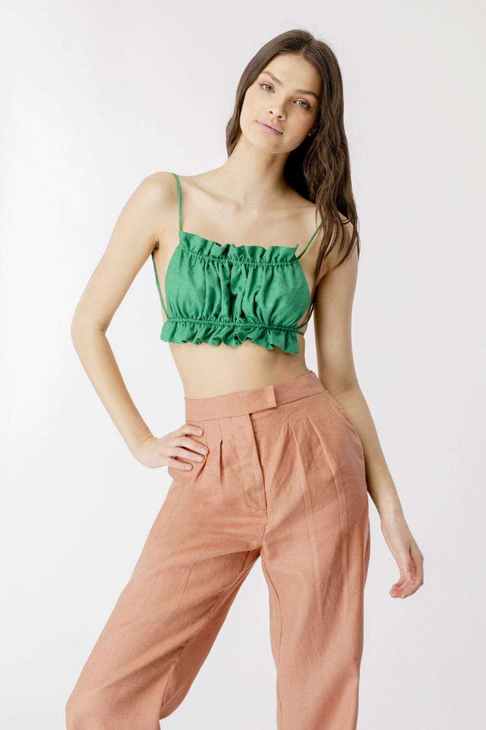 THE BARELY THERE TOP in colour BRIGHT GREEN