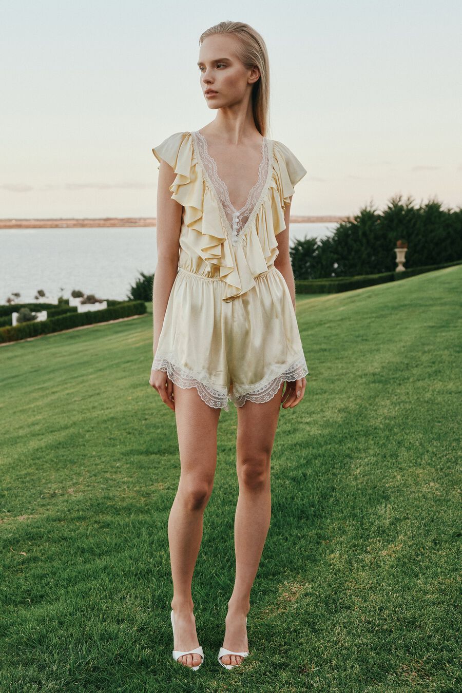 Gia Ruffle Neck Playsuit