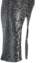 SEQUIN SLIP DRESS in colour GLACIER GRAY