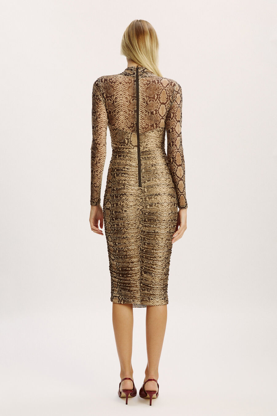 ALIYAH PRINTED MIDI DRESS in colour SNAKE SKIN