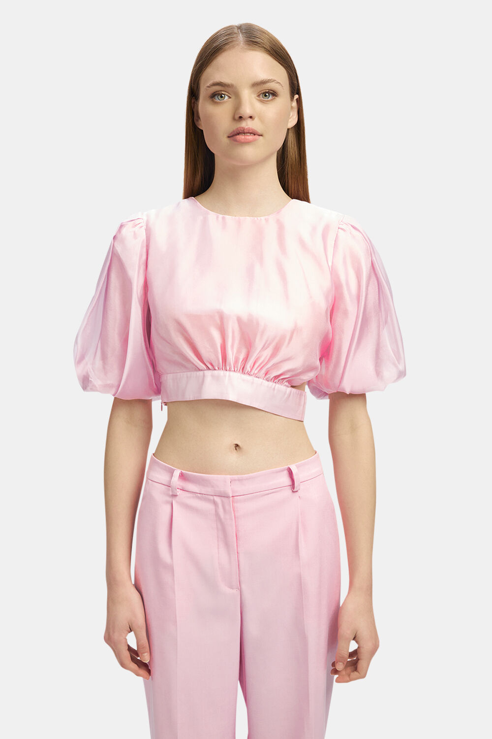 ENYA ORGANZA TOP in colour SOFT PINK