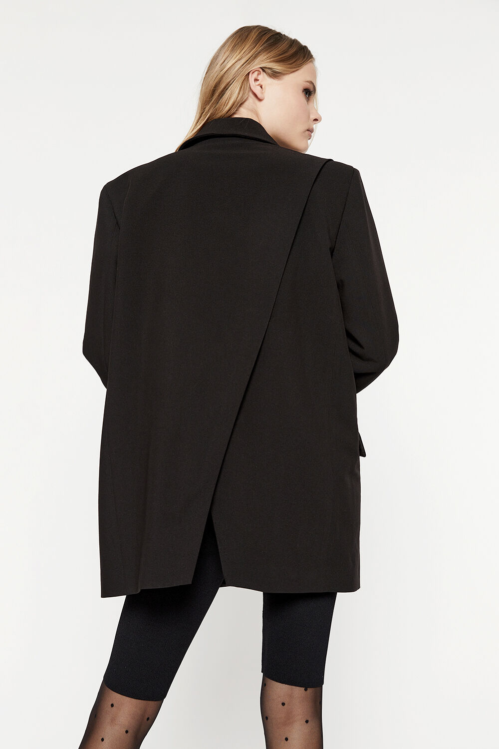 MAISON SPLIT BACK BLAZER in colour CAVIAR