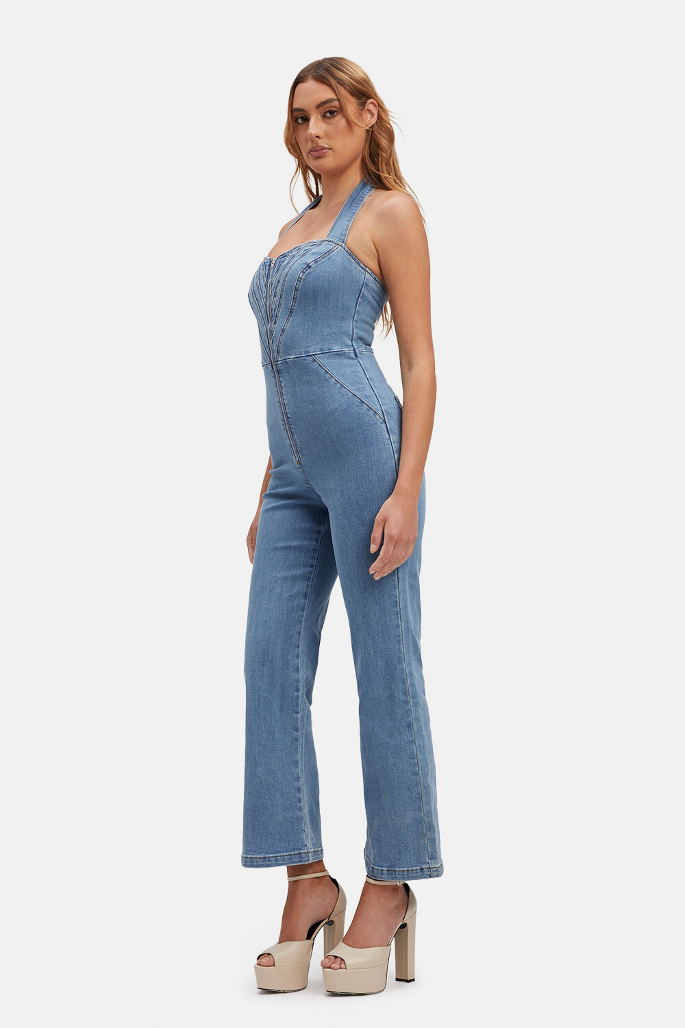LEE HALTER PANTSUIT in colour MIDNIGHT NAVY