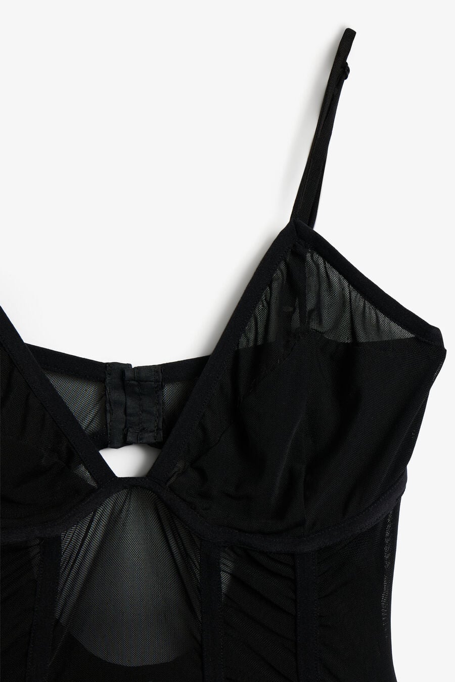 JOVANA MESH BODYSUIT in colour Black