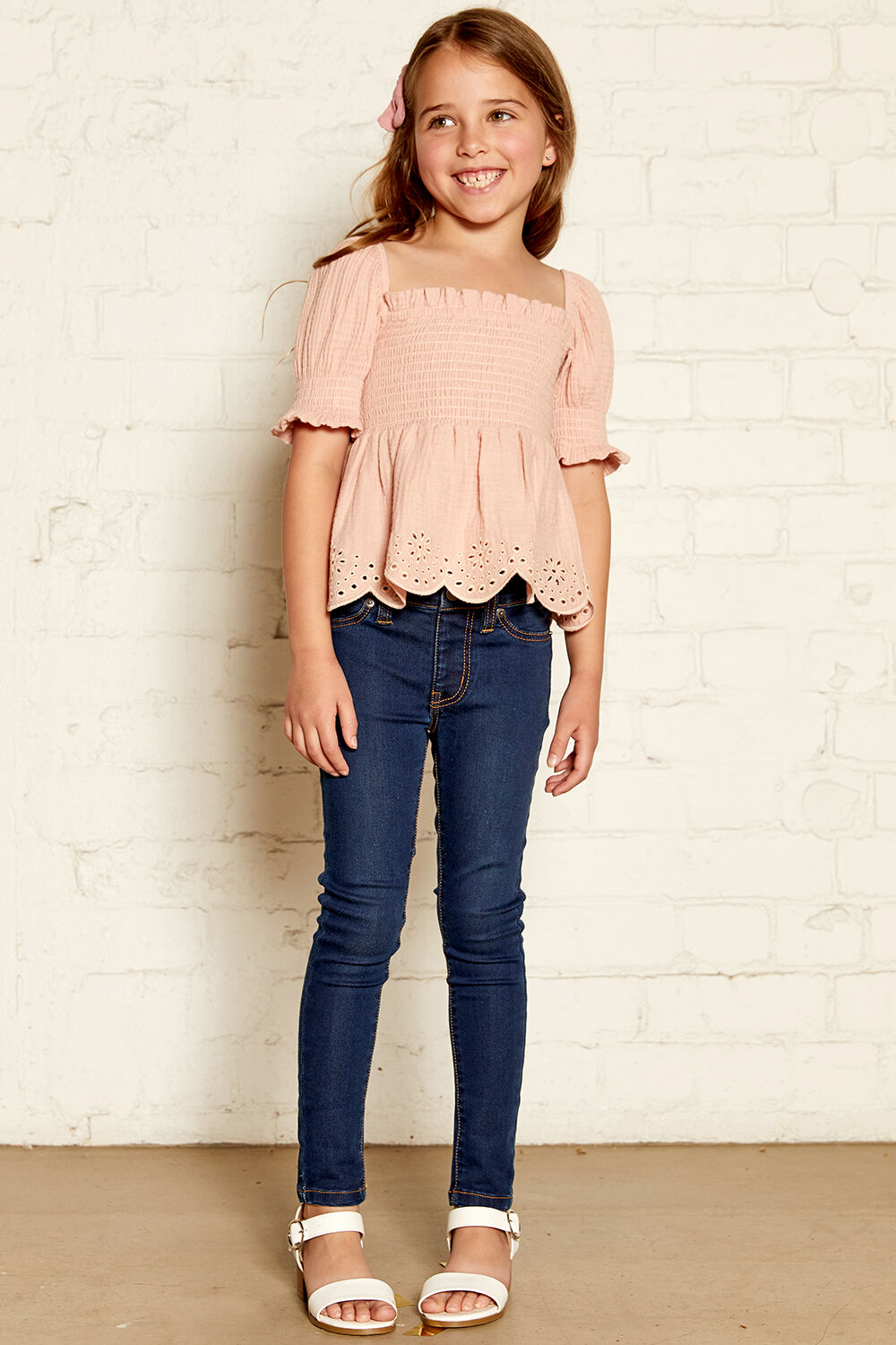 Liesel Shirred Top Junior Girls 27 Tops Bardot Junior