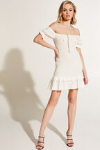 GWEN MINI DRESS in colour CLOUD DANCER