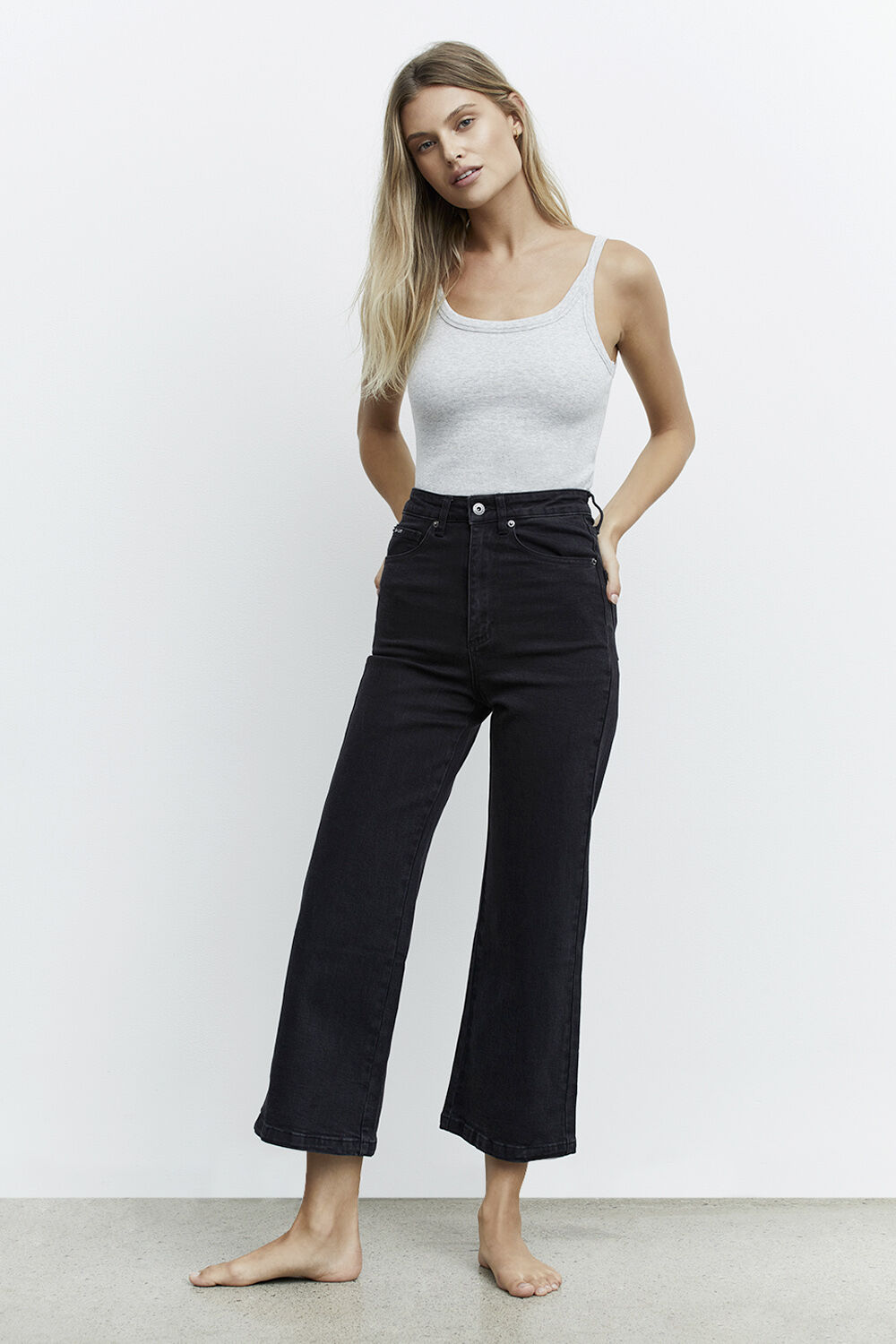 LORA WIDE LEG JEAN in colour CAVIAR