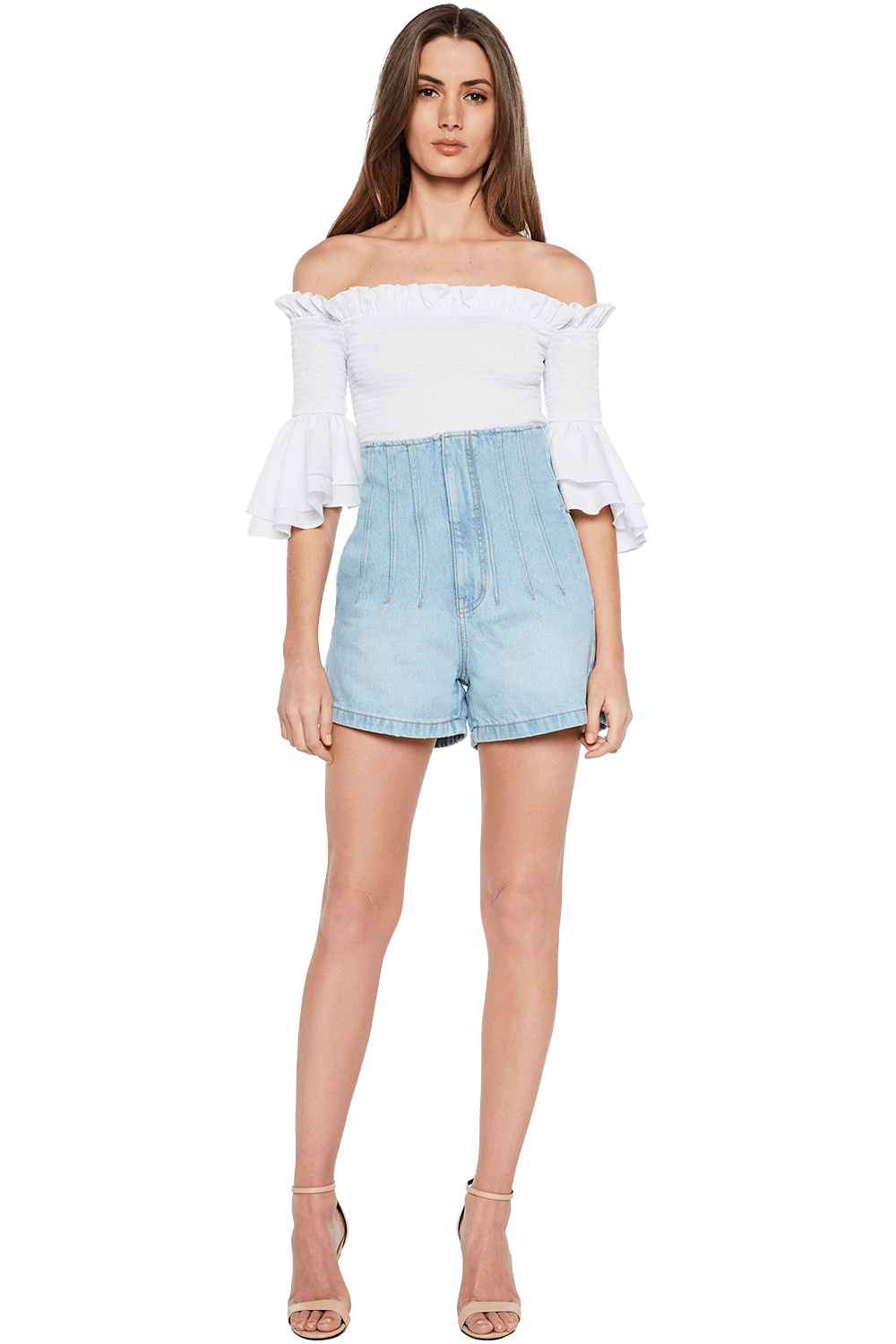 Wide Leg Short Ladies Denim & Shorts Bardot