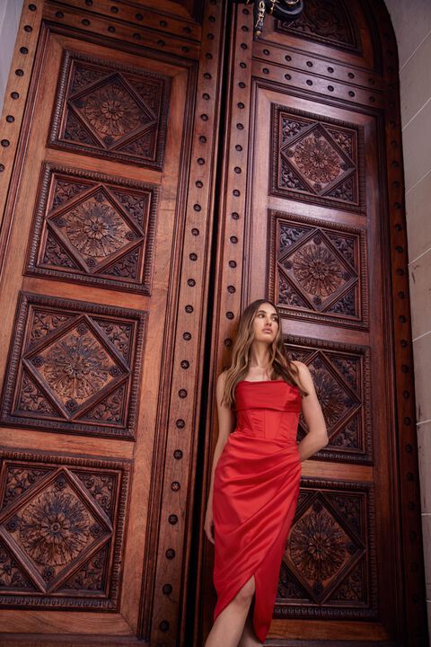 JAMILA CORSET DRESS in colour FIESTA