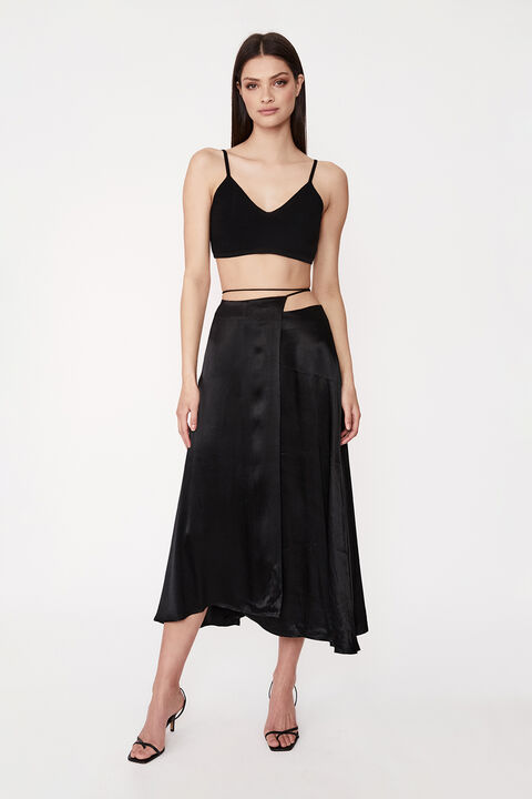 SERENDIPITY WRAP SKIRT in colour CAVIAR