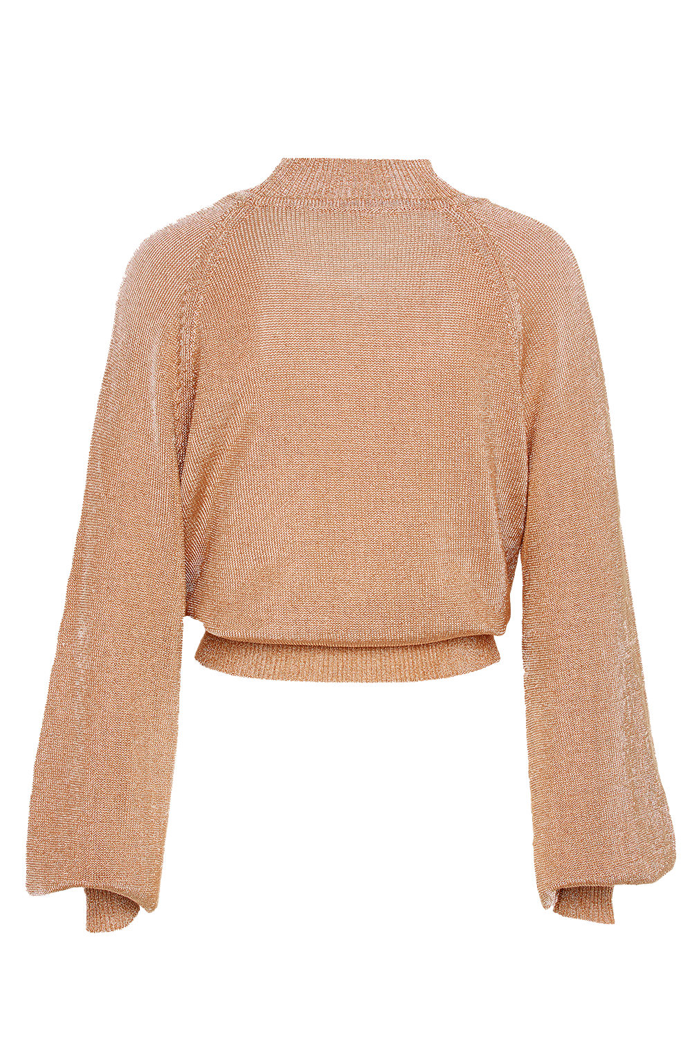 BELL SLEEVE LUREX KNIT in colour CARAMEL