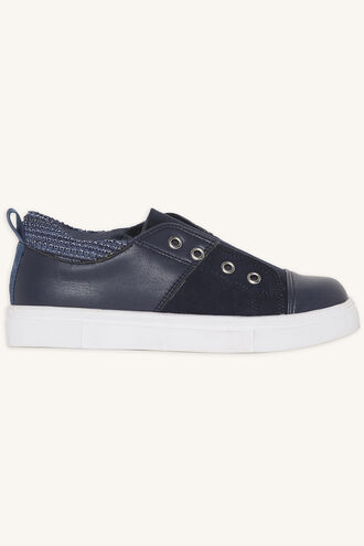 CONTRAST VELCRO SNEAKER in colour BLACK IRIS