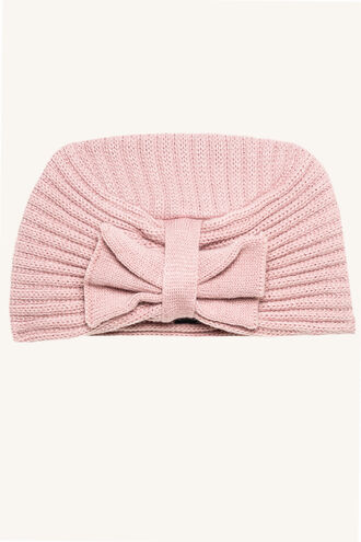 BOW BEANIE in colour PINK CARNATION