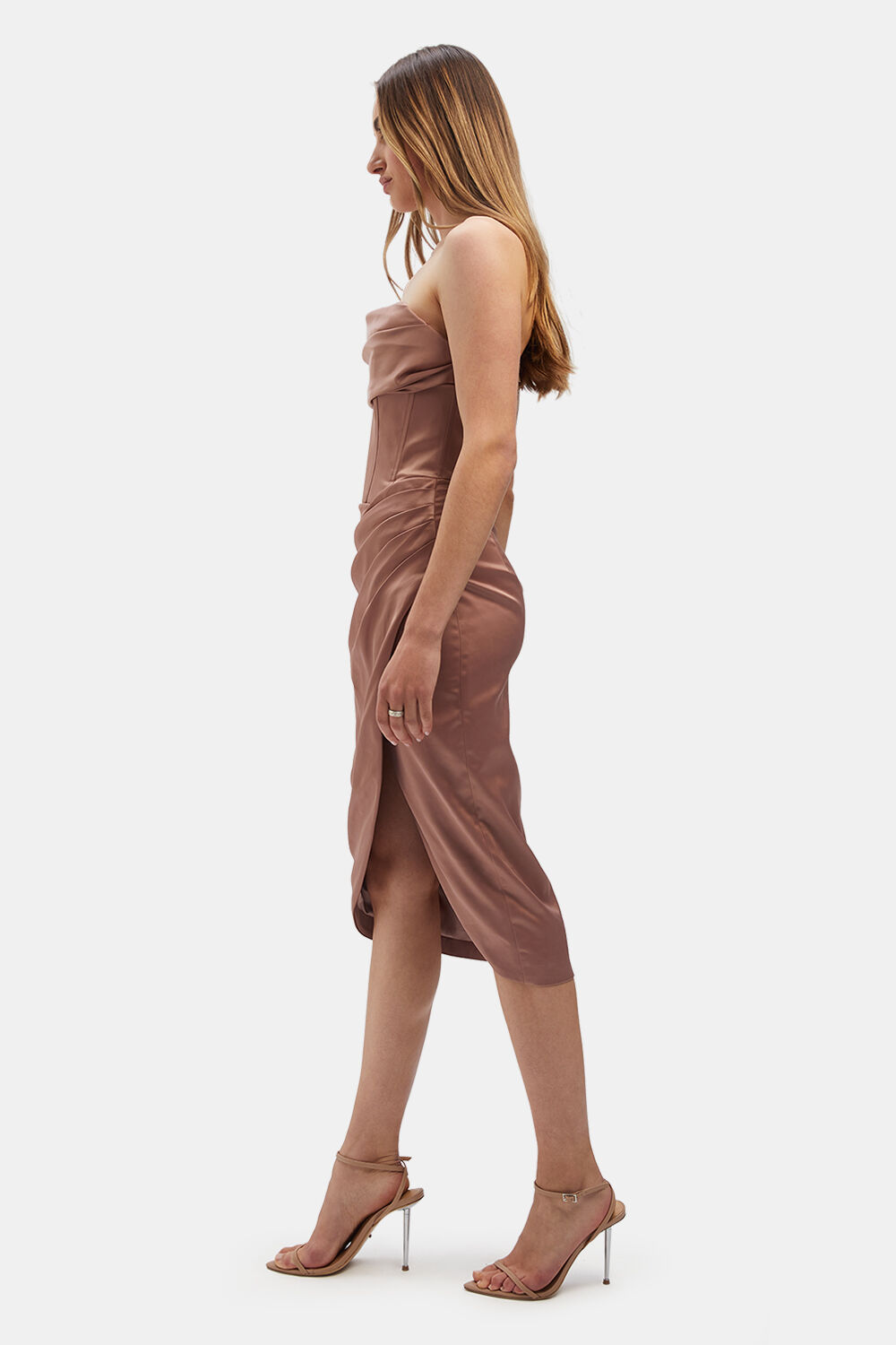 JAMILA CORSET DRESS in colour SAND DOLLAR