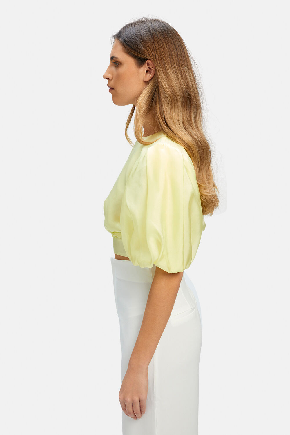 ENYA ORGANZA TOP in colour BUTTERCUP