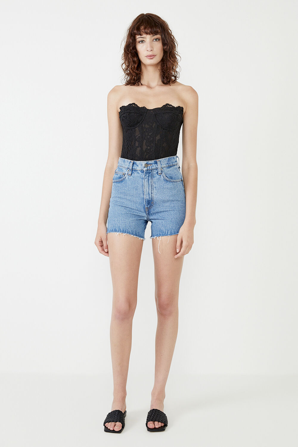 OSKAR LACE BODYSUIT in colour CAVIAR