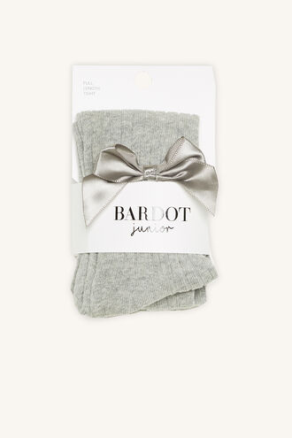 BABY BOW RIBBED TIGHTS in colour GRAY MIST