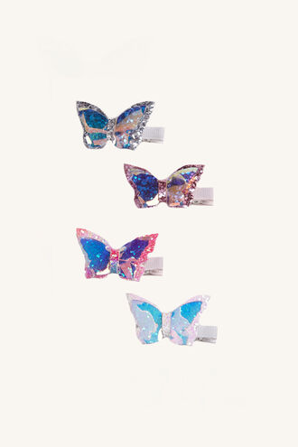 HOLO BUTTERFLY CLIPS in colour BRIGHT WHITE