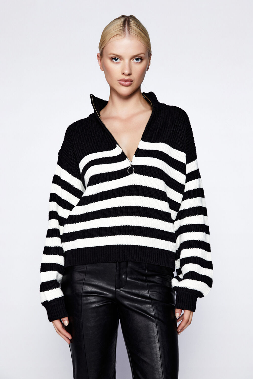 Stripe Knit Jumper in Bwstripe | Bardot