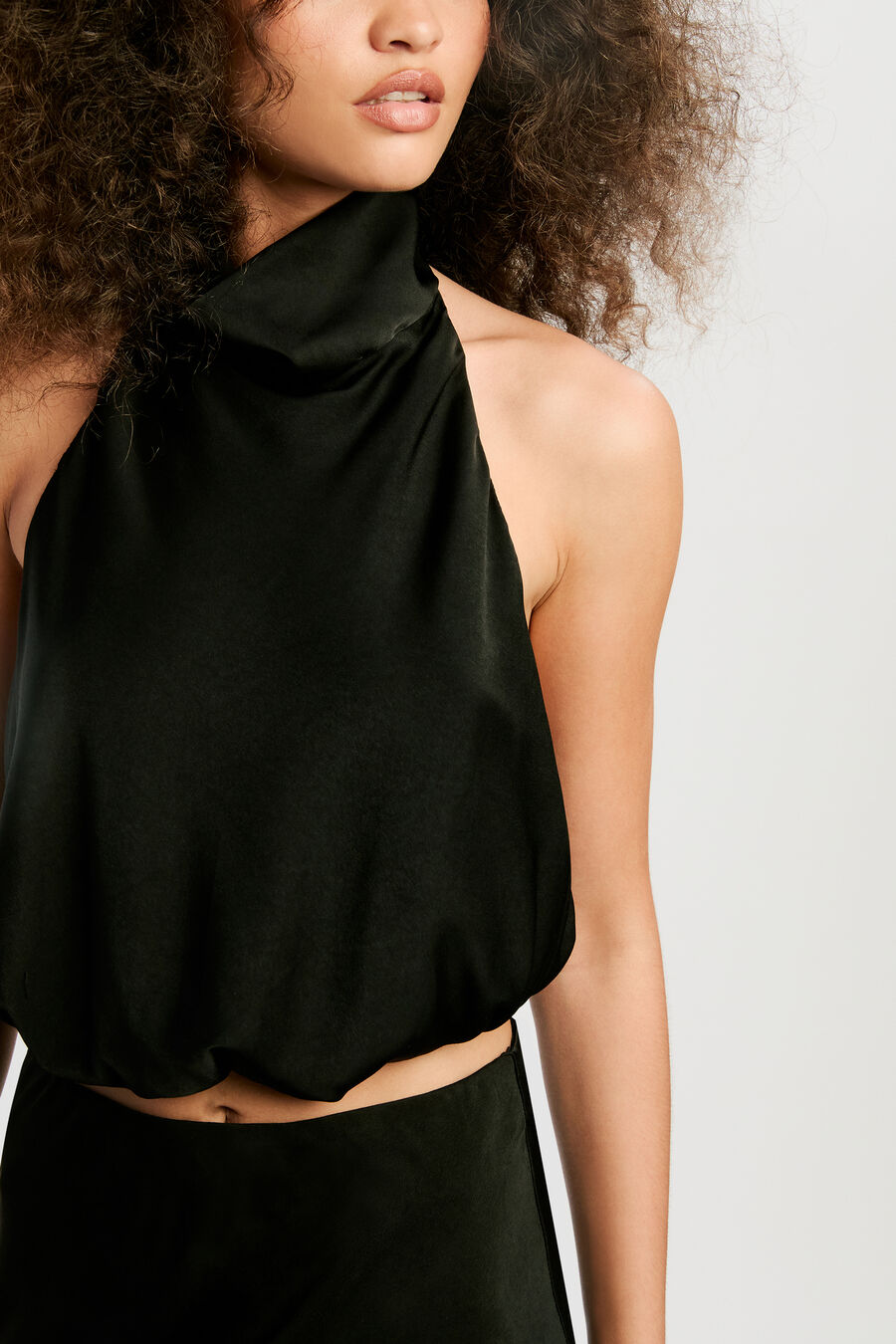 Elisan Lace Satin Midi Skirt