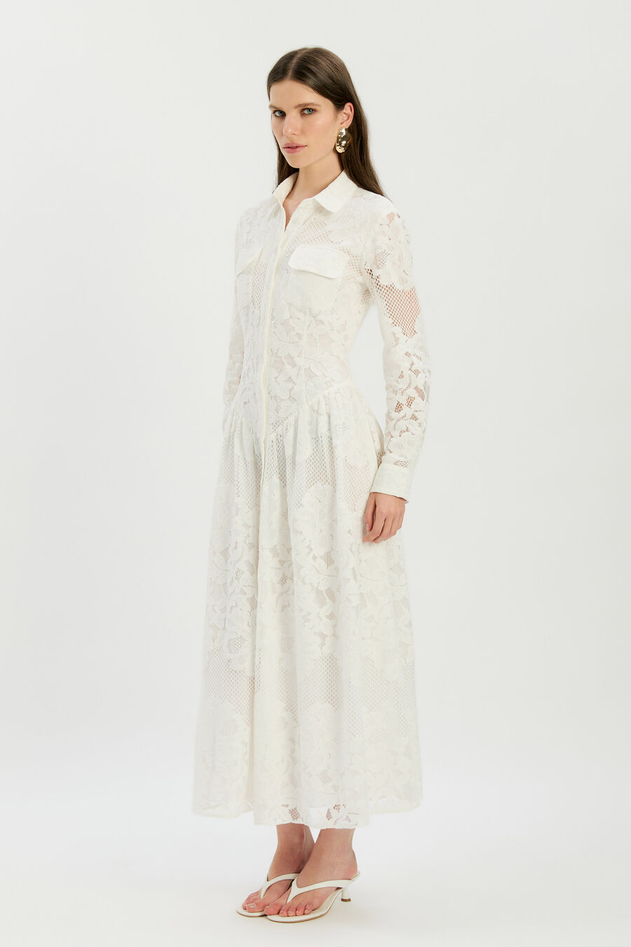 Agatha Lace Shirt Dress