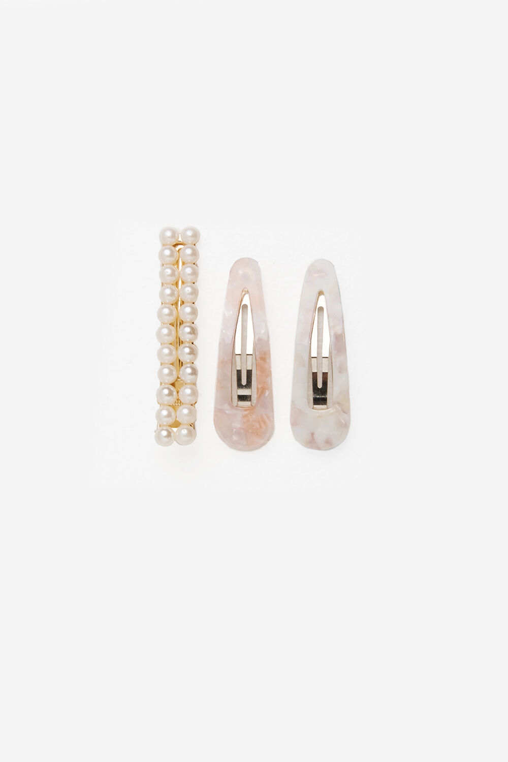 RESIN PEARL CLIP SET in colour PARADISE PINK