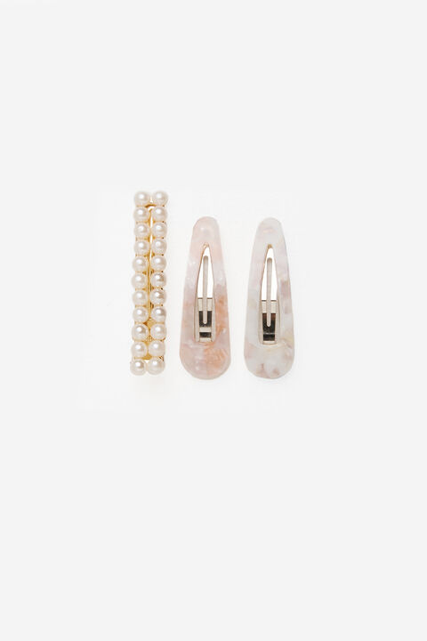 RESIN PEARL CLIP SET in colour PARADISE PINK