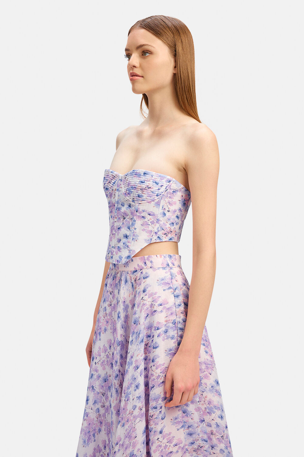 MIRABELLE FLORAL BUSTIER in colour METEORITE