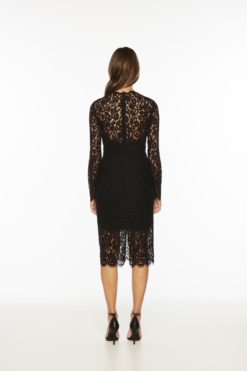 bardot midnight lace dress