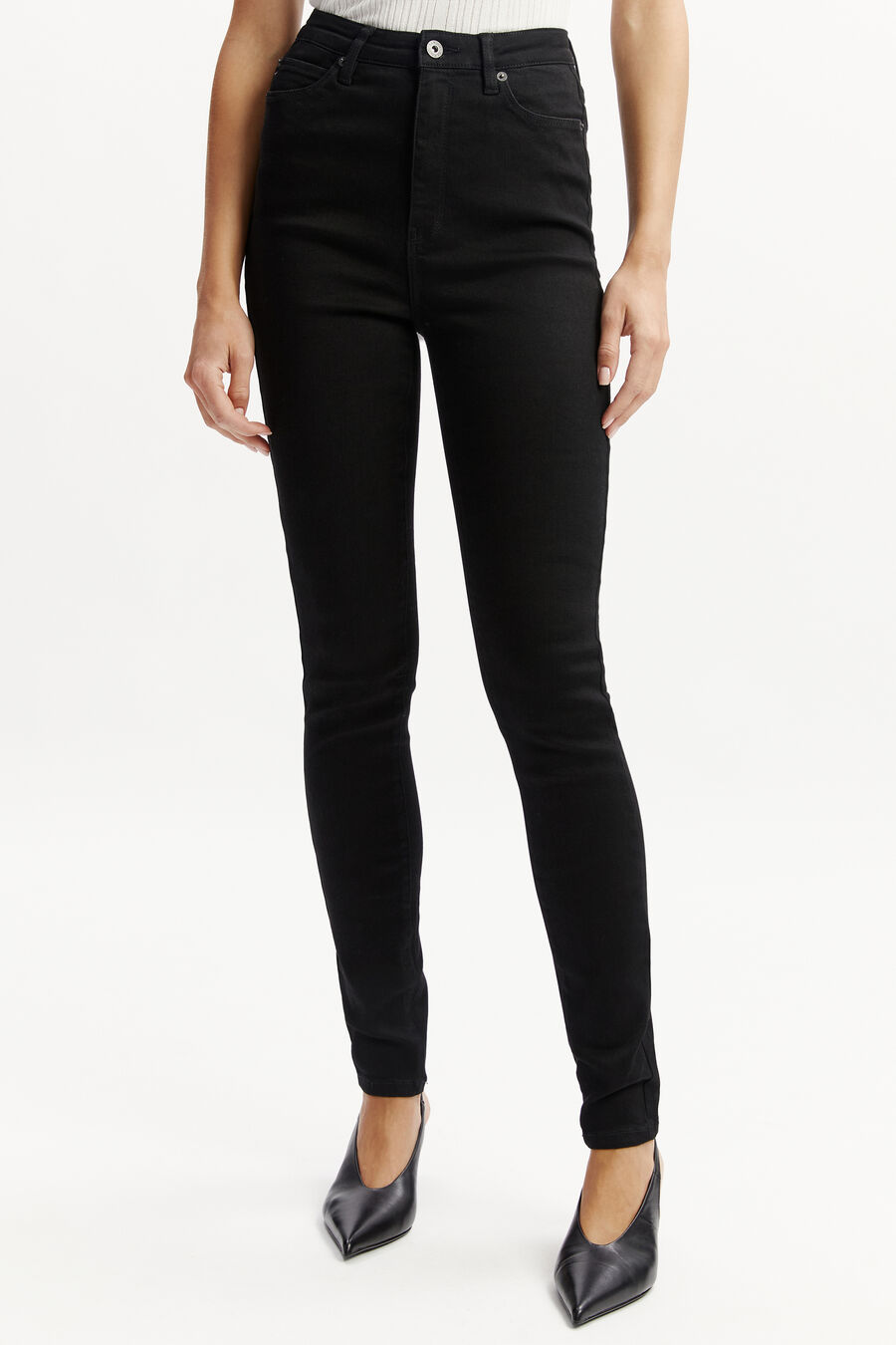 KHLOE SUPER HIGH TALL JEANS in colour BLACK