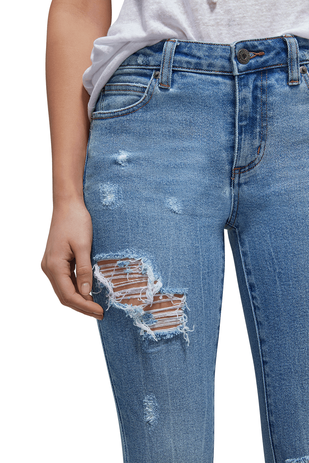 Trashed jeans clearance