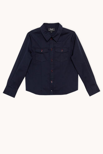 COTTON UTILITY SHIRT in colour BLACK IRIS