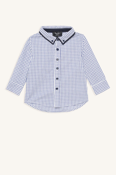Grid Check Shirt in Navy Blue | Bardot Junior