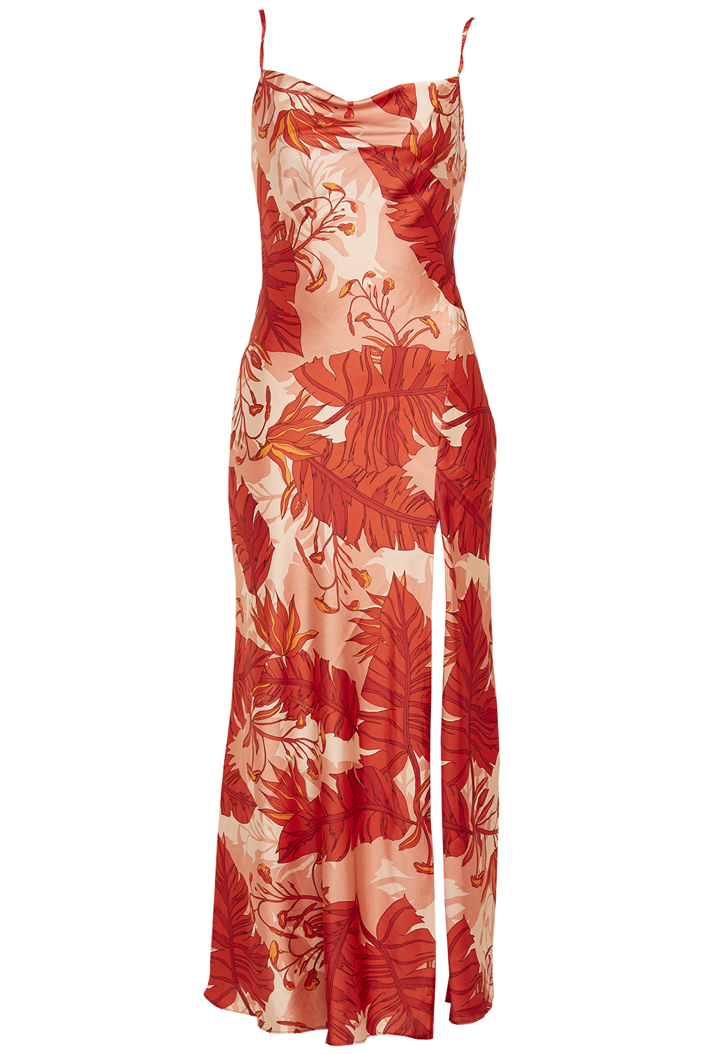 TROPICAL SLIP DRESS in colour MINERAL RED