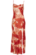 TROPICAL SLIP DRESS in colour MINERAL RED