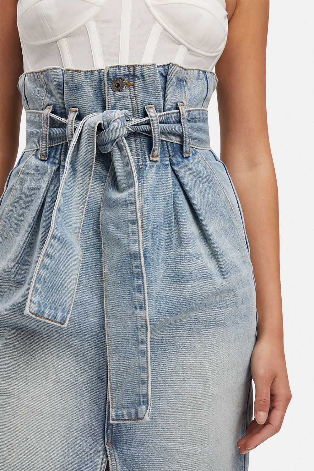 VANITY PAPERBAG SKIRT in colour MIDNIGHT NAVY