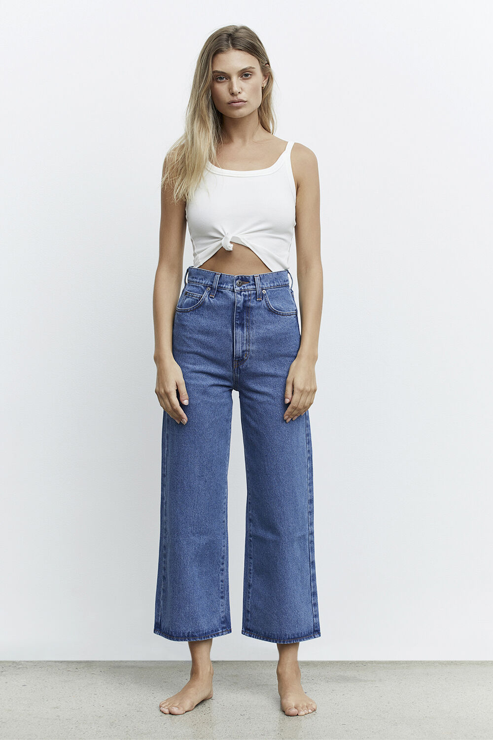 Cindy Wide Leg Jean in Indigo | Bardot