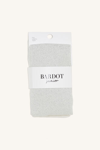 RIBBED LUREX COTTON TIGHTS in colour SILVER