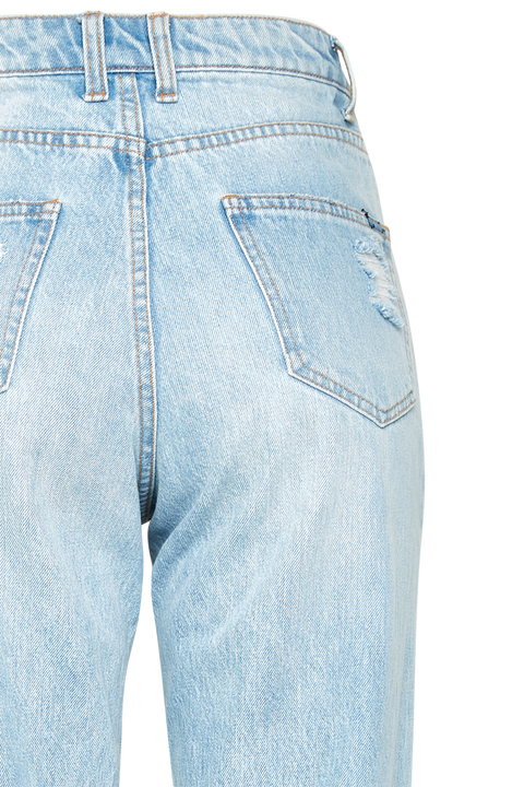 THE MUM JEAN in colour DUSTY BLUE