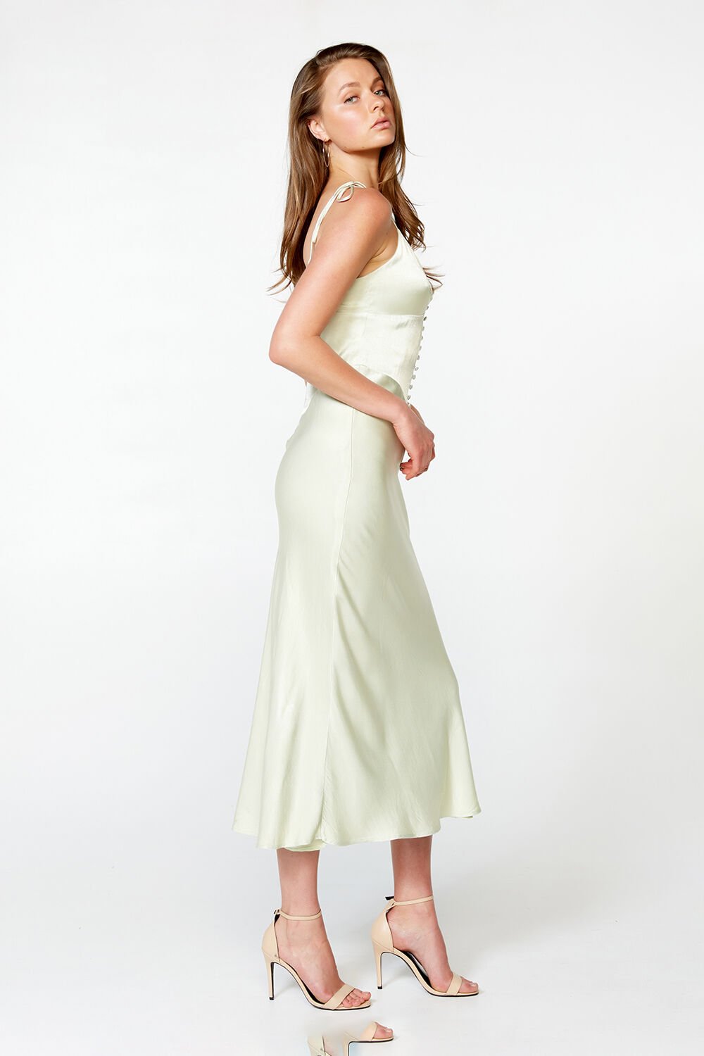 Bardot pistachio zelda slip dress