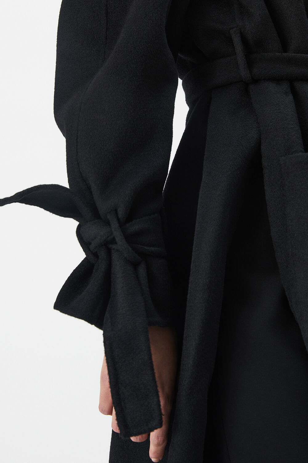 WOOL-RICH OVERSIZED TRENCH COAT in colour CAVIAR