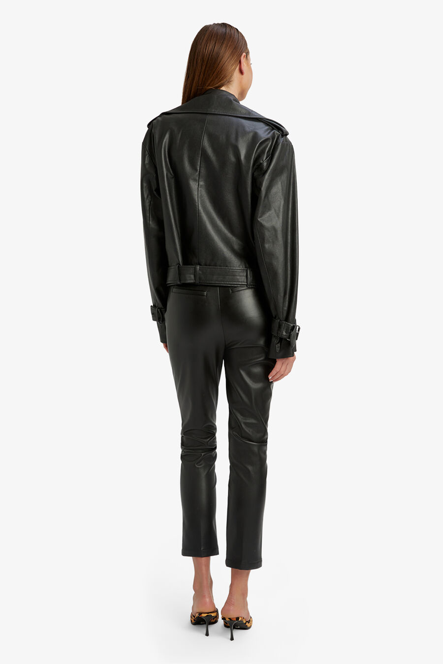 DOUBLE BREASTED BIKER JACKET in colour BLACK