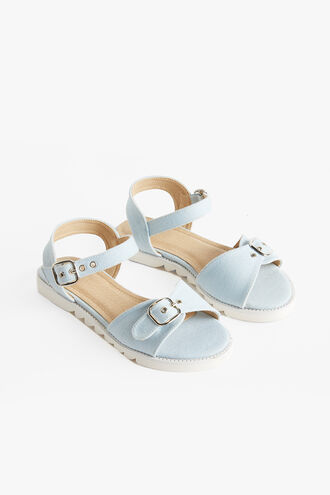 BUCKLE EYELET SANDAL in colour CHAMBRAY BLUE