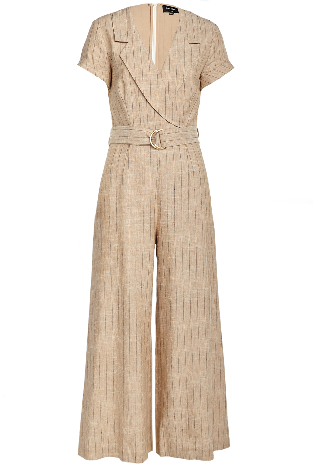Drew Linen Jumpsuit in Peb/brown Bardot