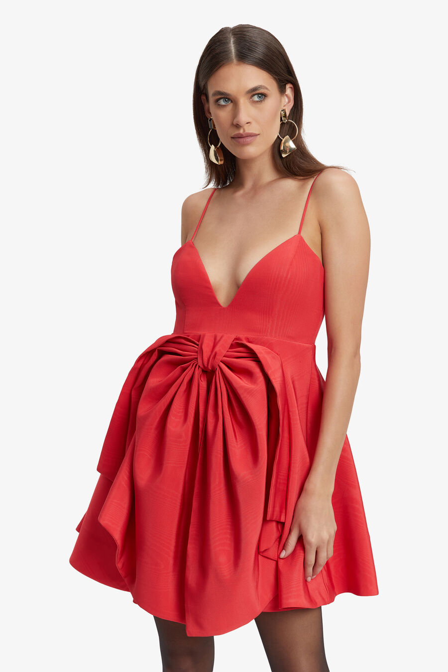 ANNABELLE MINI DRESS in colour FIRE RED